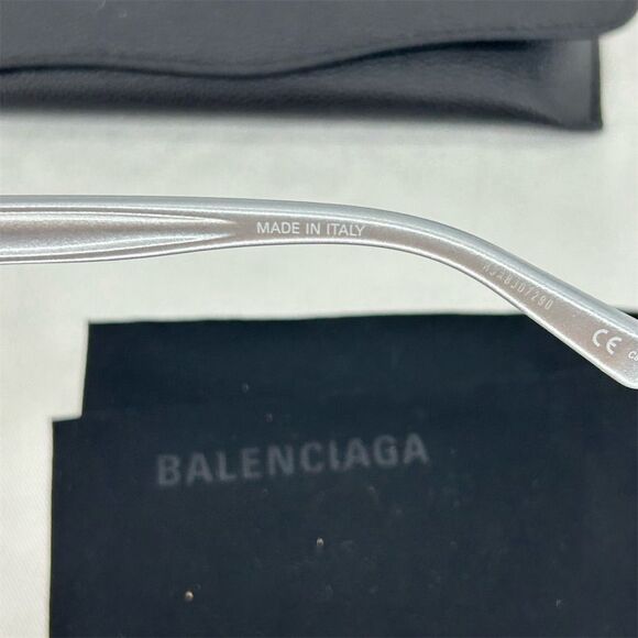 Balenciaga Cat-Eye Silver Sunglasses Luxury Plastic Frame with Case - Picture 7 of 11